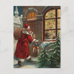 Santa's at the Door Postcard