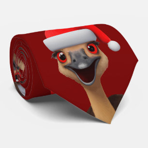 Santa's Aussie Helper - Cute Christmas Emu Tie