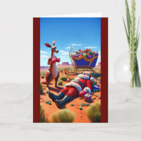 Santa's Aussie Surprise Holiday Card