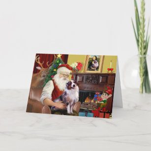 Santa's Australian Shepherd (merle) Holiday Card