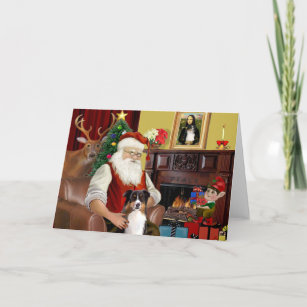 Santa's Australian Shepherd (tri) Holiday Card