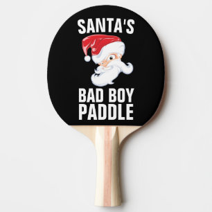 SANTA'S BAD BOY CHRISTMAS PING PONG PADDLE