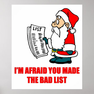 Santa's Bad List Poster