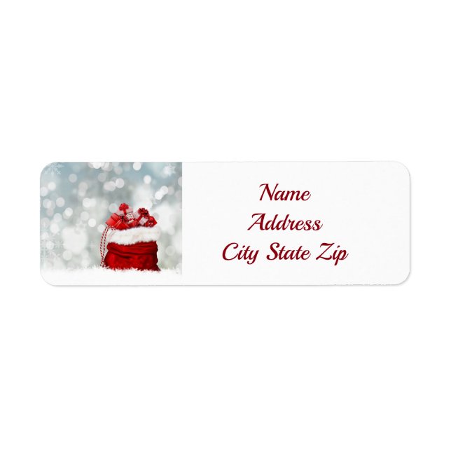 "SANTA'S BAG AT CHRISTMAS" CHRISTMAS RETURN ADDRESS LABEL (Front)