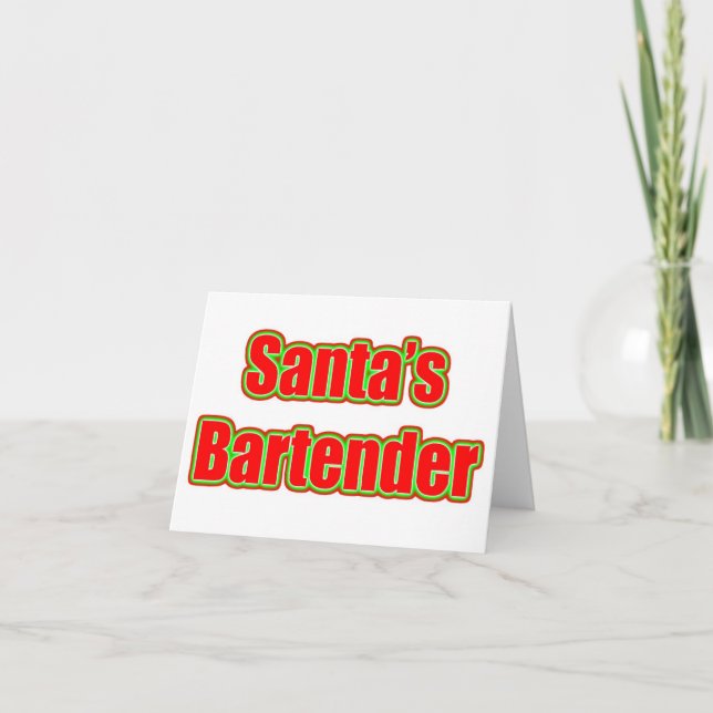 Santa's Bartender Holiday Card (Front)