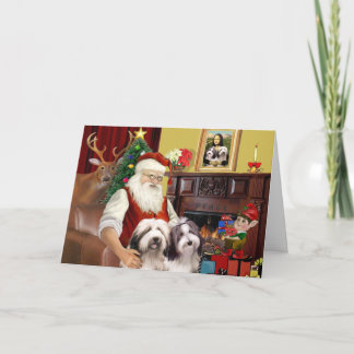 Santa's Bearded Collie Holiday Card