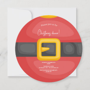 Santa's belly christmas invitation