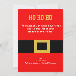 Santa's Belt Buckle Christmas Card
