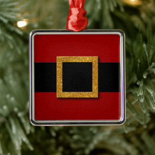 Santa's Belt Buckle Metal Ornament