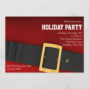 Santa's Belt Holiday Party Invitation