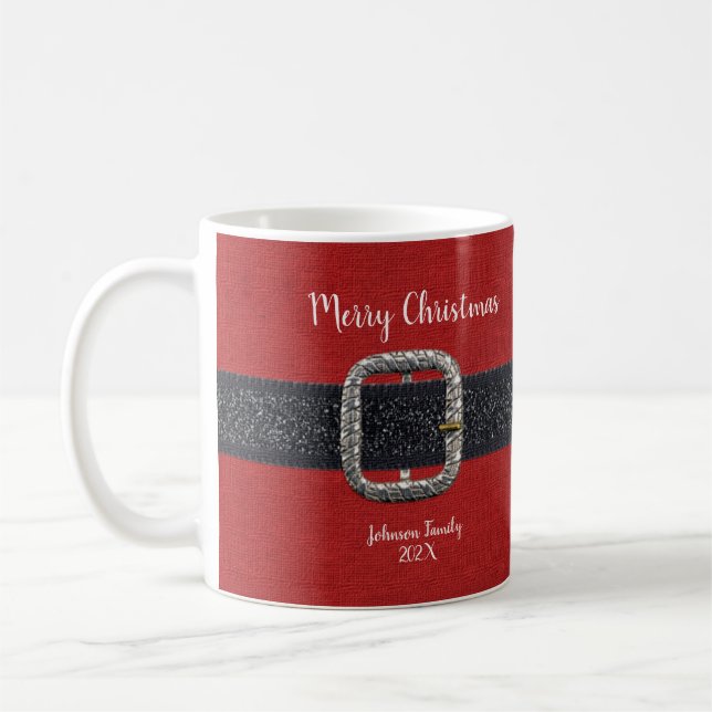 Santa's Belt Merry Christmas Coffee Mug (Left)