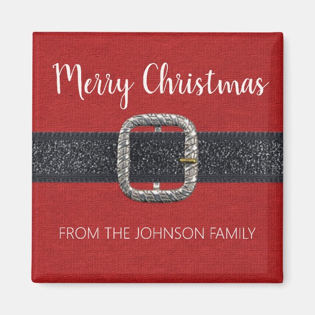 Santa's Belt Merry Christmas Magnet (Front)