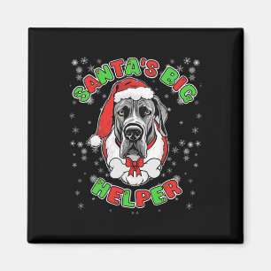 Santa's Big Helper Great Dane Dog Lover Christmas  Magnet