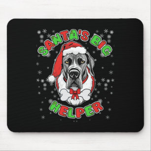 Santa's Big Helper Great Dane Dog Lover Christmas Mouse Pad
