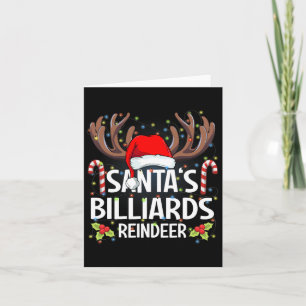 Santa's Billiards Reindeer Christmas Pajama  Card