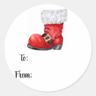 Santa's Boot Gift Tag Sticker