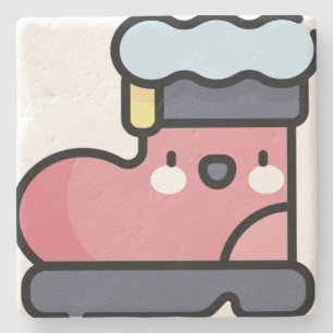 santa's boot stone coaster
