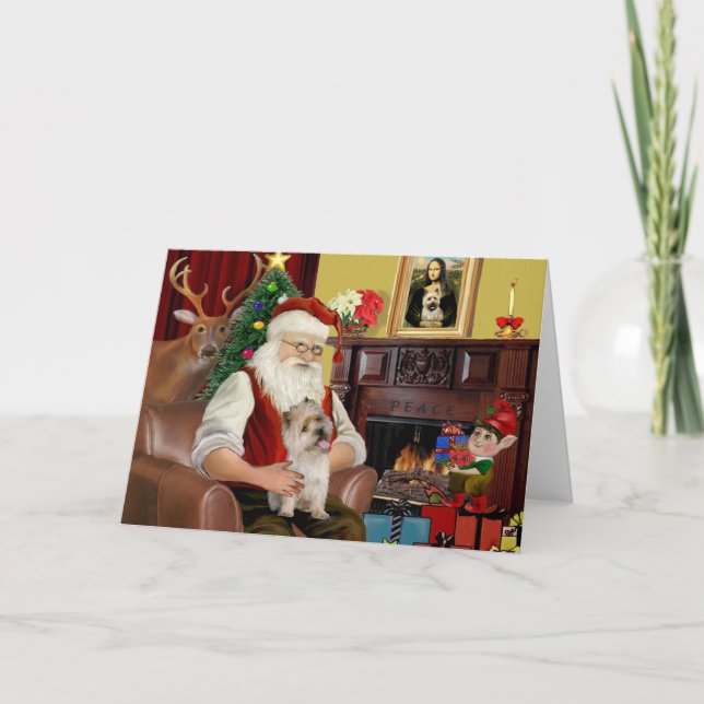 Santa's Cairn Terrier Holiday Card (Front)
