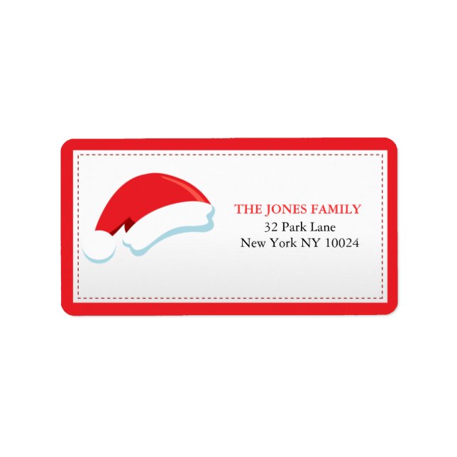 Santa's Cap -Christmas address labels (Front)