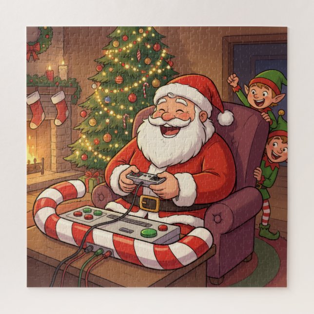 Santa's Christmas Game Break Jigsaw Puzzle (Vertical)
