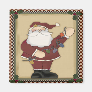 Santas Christmas Light Bulbs Magnet
