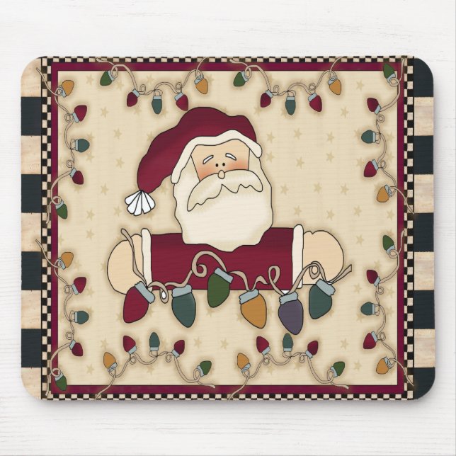 Santas Christmas Light Bulbs Mousepad (Front)