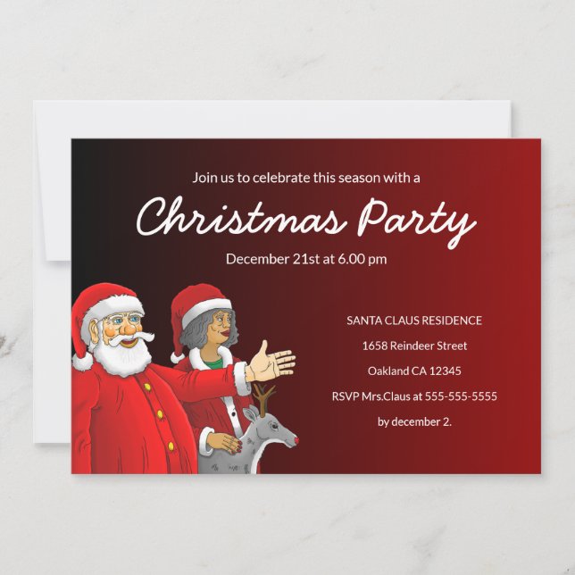 Santa's Christmas Party Invitation (Front)
