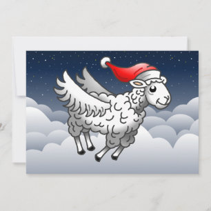 Santa's Christmas Sheep Holiday Card