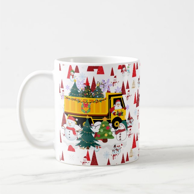 Santa's Christmas Tree delivery Truck  Coffee Mug (Left)