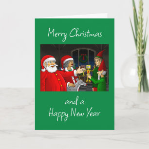 Santa's Christmas Workshop Holiday Card