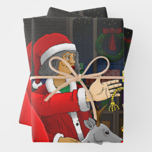 Santa's Christmas Workshop Wrapping Paper Sheet