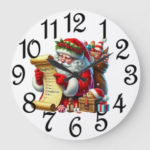 Santa's Claus List  Large Clock