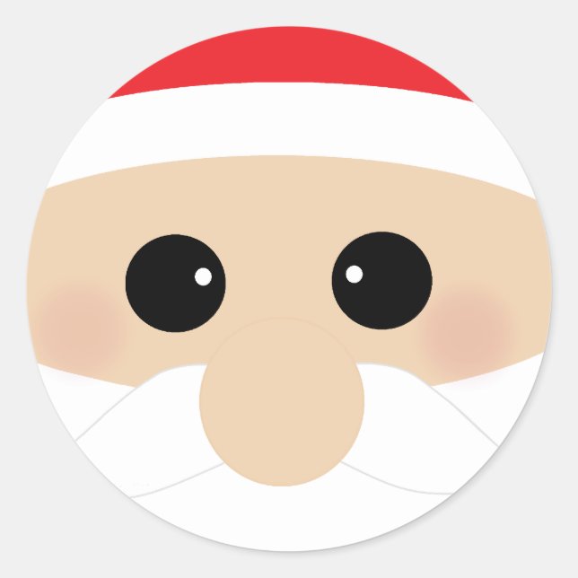 Santa's Closeup Funny Classic Round Sticker (Front)