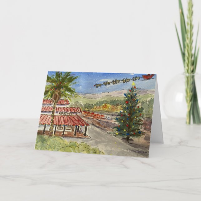 Santa's Coming to Woodside Holiday Card (Front)