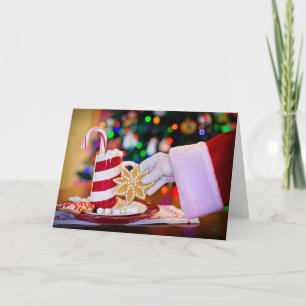 Santa's Cookie Plate Christmas Card Holiday