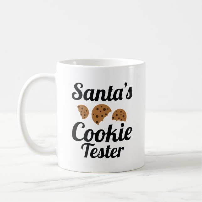 Santa's Cookie Tester Coffee Mug (Left)