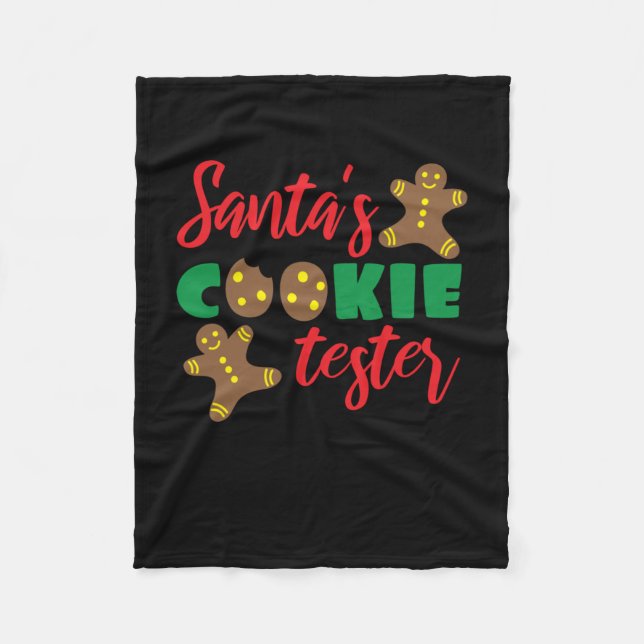 Santa's cookie tester fleece blanket (Front)