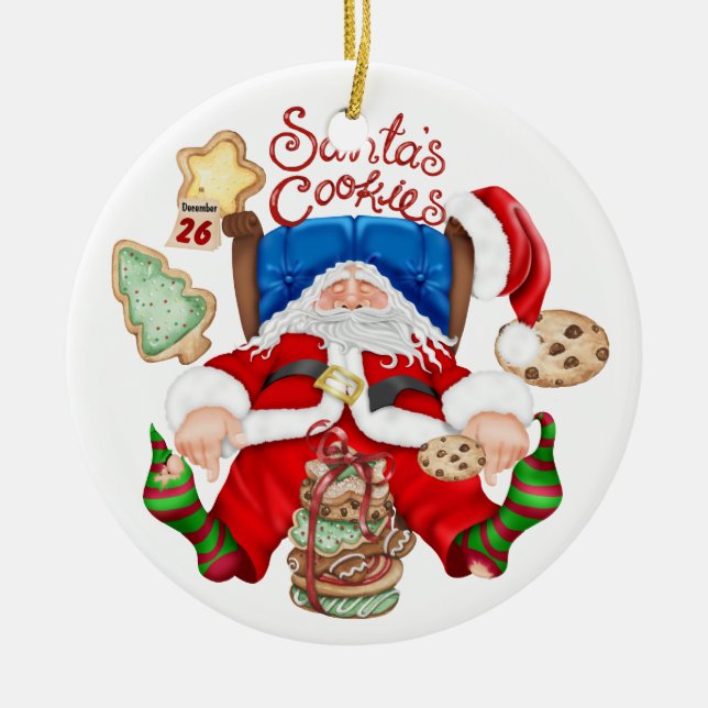 Santa's Cookies - SRF Ceramic Tree Decoration (Front)