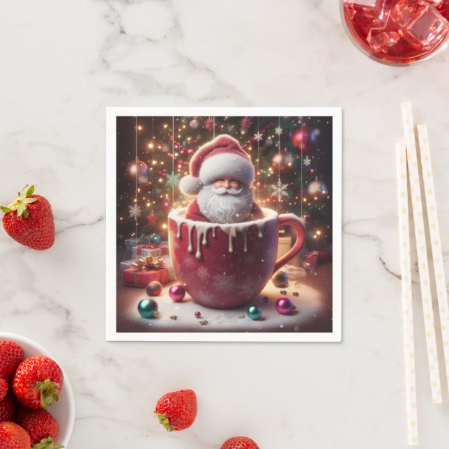 Santa's Cosy Cup Napkin (Insitu)