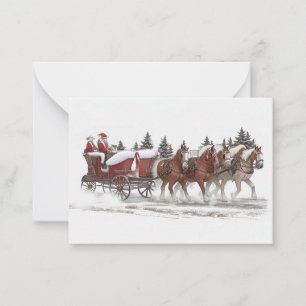 Santa's Country Sleigh Ride Christmas Card