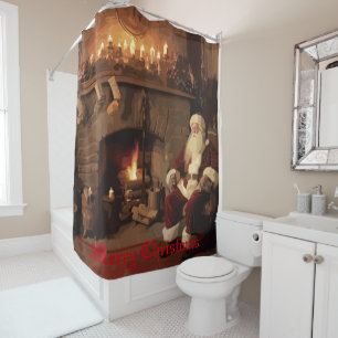 Santa's Cozy Nook Shower Curtain