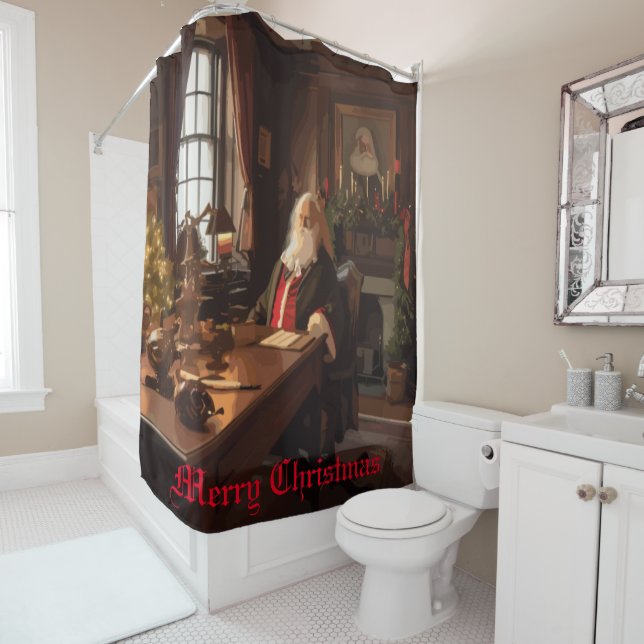 Santa's Cozy Nook Shower Curtain (In Situ)