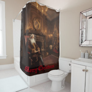 Santa's Cozy Nook Shower Curtain