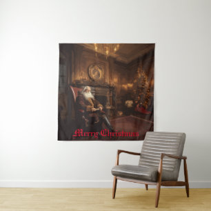 Santa's Cozy Nook Tapestry