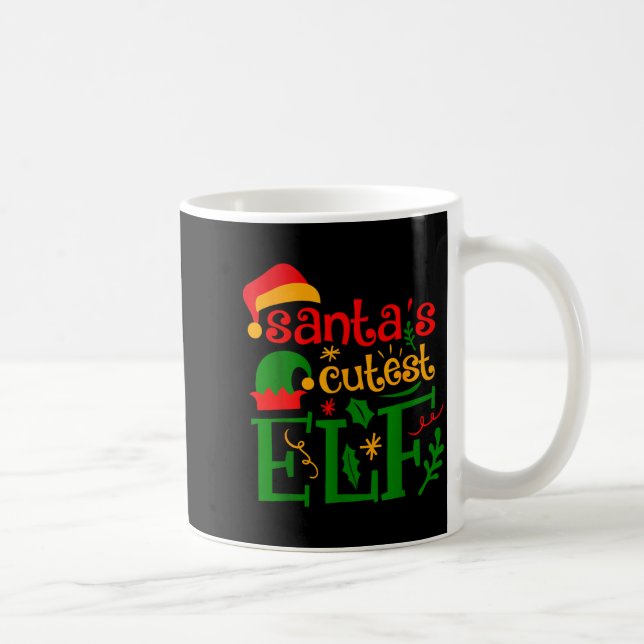 Santa's Cutest Elf Infant Pajamas Christmas Boy An Coffee Mug (Right)
