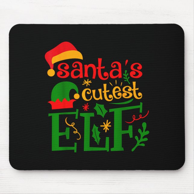 Santa's Cutest Elf Infant Pajamas Christmas Boy An Mouse Pad (Front)