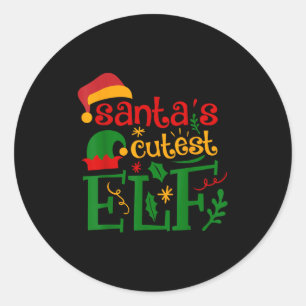 Santas Cutest Elf Infant Pajamas Christmas Boy And Classic Round Sticker