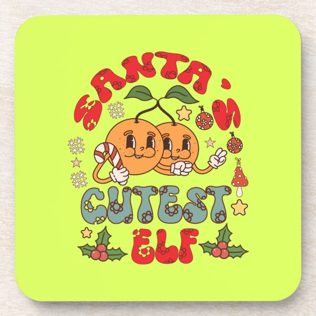 Santa's Cutest Elf Sublimation-80881 Coaster (Front)