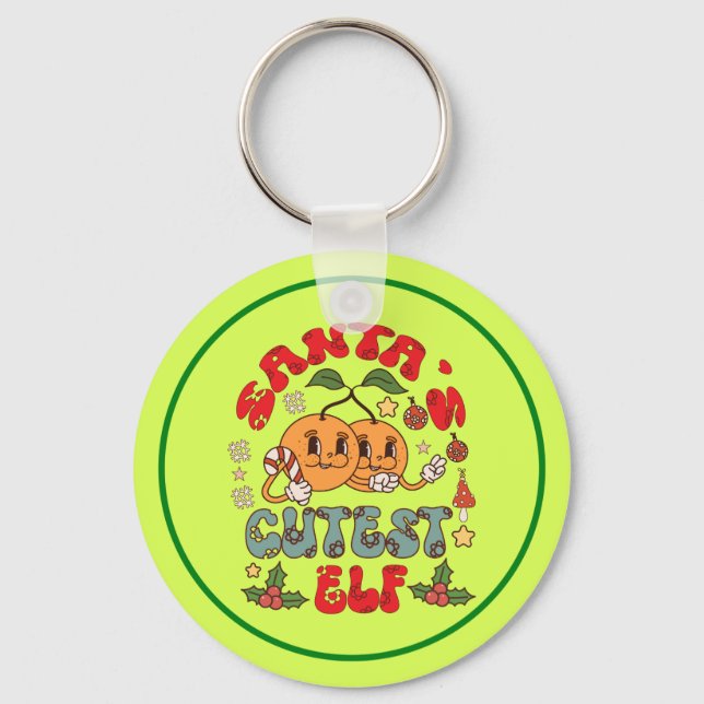 Santa's Cutest Elf Sublimation-80881 Key Ring (Front)
