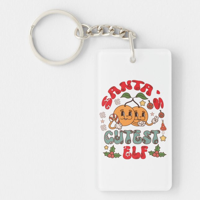 Santa's Cutest Elf Sublimation-80881 Key Ring (Front)